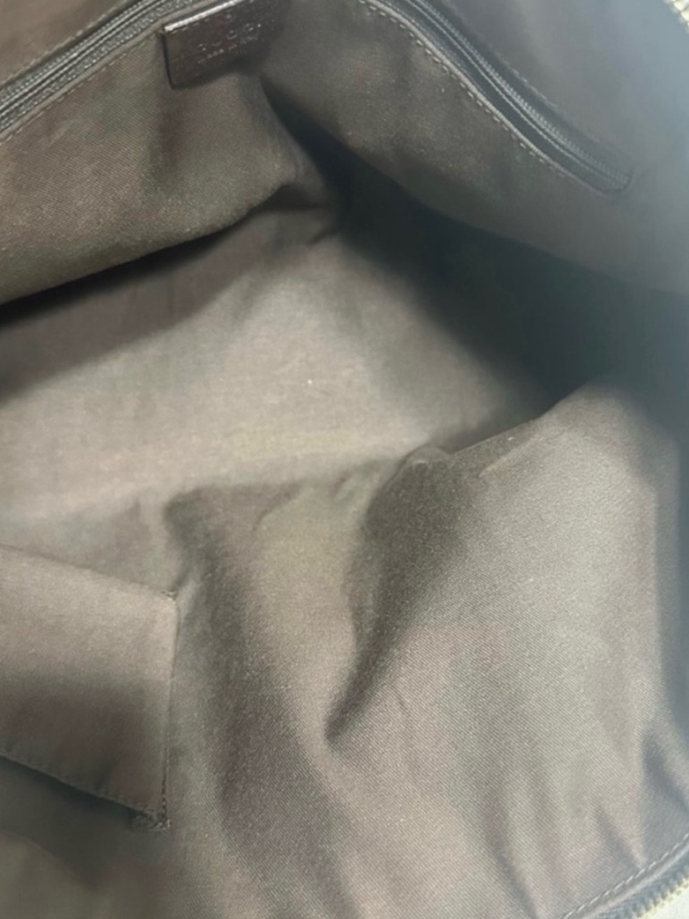 Gucci Beige GG Canvas Tote with Dark Brown Leather Trim - Picture 9 of 10
